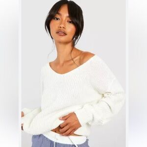 Slouchy White Sweater